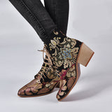 Embroidered Women's Short Boots - European and American Style - Dazpy