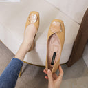 Women's Fashion Simple Square Toe Flat Shoes