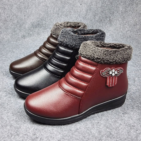 The new winter shoes elderly mother lady shoes thick warm high Bangmian boots lady winter cotton boots - Dazpy