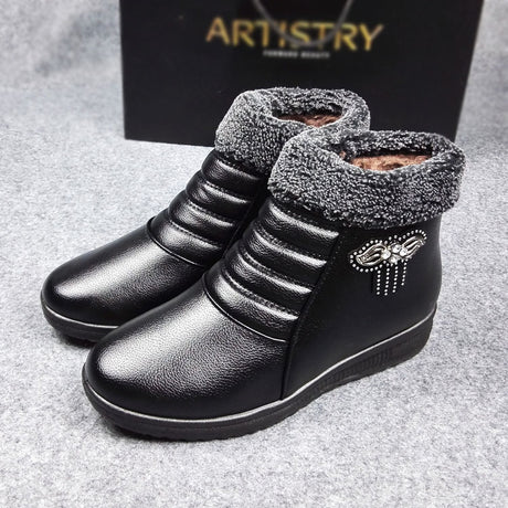 The new winter shoes elderly mother lady shoes thick warm high Bangmian boots lady winter cotton boots - Dazpy