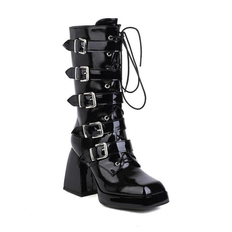 Fashion Ladies Square Toe But Knee  Ankle Boots - Dazpy