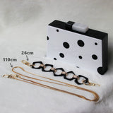 Dinner Bag Wedding Bag Black And White Polka Dot Clutch Bag European And American Fashion New - Dazpy