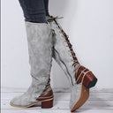 Women's Flat Round Toe Side Zipper Over-the-knee Boots