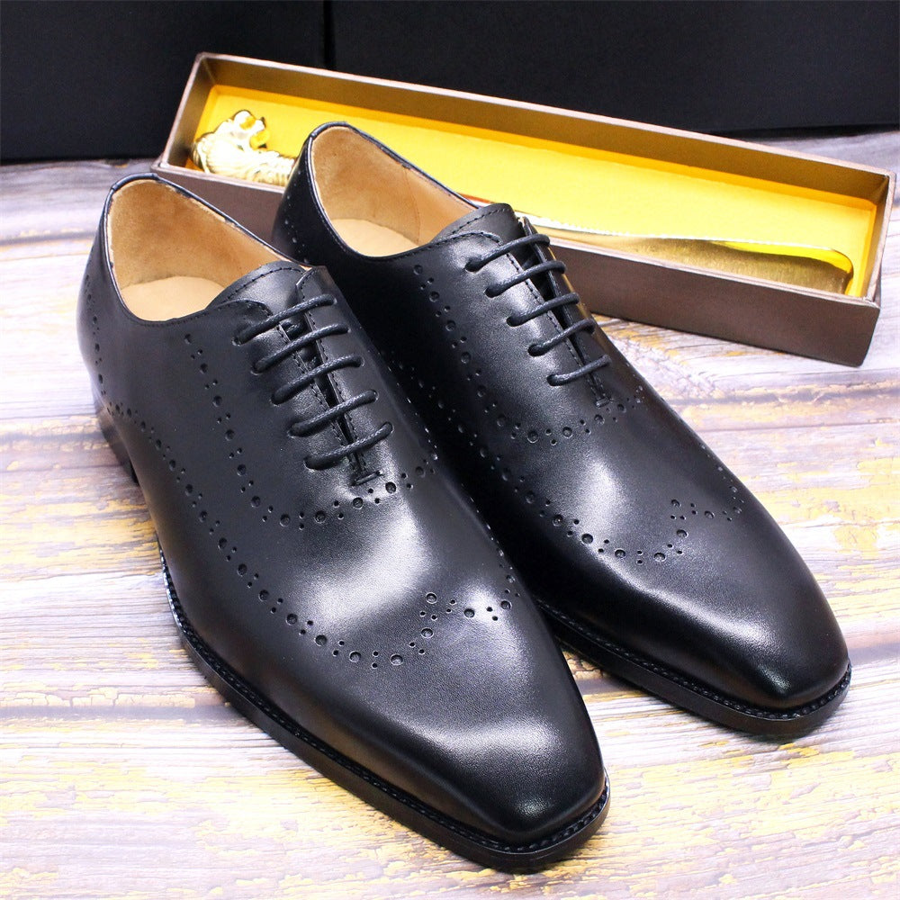 Men's Business Engraved British Brogue Leather Shoes - Dazpy