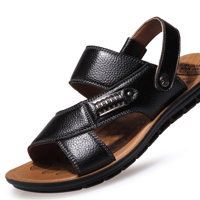 Summer Sandals Men's Leather Sandals And Slippers Casual And Breathable - Dazpy