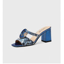 Mesh Mid-heel Sandals Women Waterproof Platform Fish Mouth Thick With Rhinestone Outer Wear
