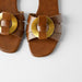 Cow leather sandals and slippers with square toe metal buckle - Dazpy