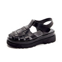 One Word Strap Sandals Women's All-match Toe Roman Shoes