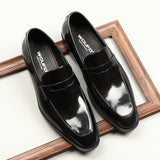 Men's Square-toe Patent Leather Business Formal Shoes - Dazpy