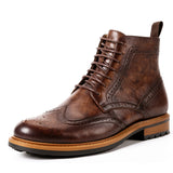 Casual Men's Leather Round Toe Martin Boots - Dazpy