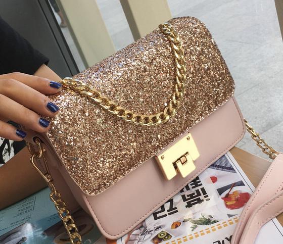 Women's Tote Bag Fashion Sequined Small Square Lady PU Fashion Hand bag - Dazpy