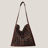 Fashion Leopard Print Canvas Single Shoulder Bag Net - Dazpy