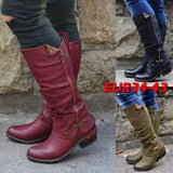 Winter Women's Casual Women's Leather Boots Side Zipper Martin Boots - Dazpy