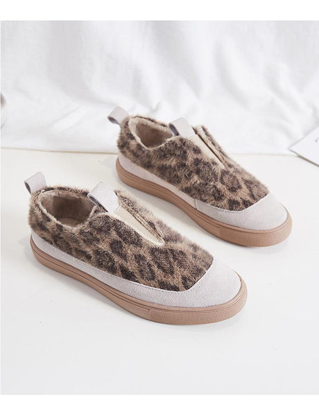 Thick-soled Personality Bread Retro Low-cut Plus Fleece Shoes Wome - Dazpy