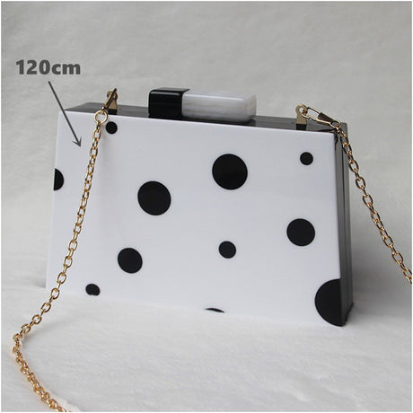 Dinner Bag Wedding Bag Black And White Polka Dot Clutch Bag European And American Fashion New - Dazpy