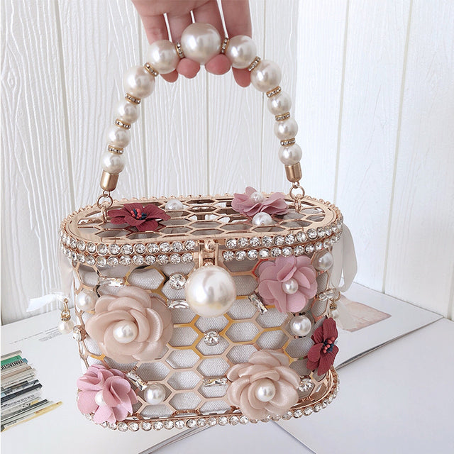 Pearl flower handbag - Dazpy