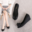 Fashionable Women's Bowknot Wedge Heel Jelly Shoes
