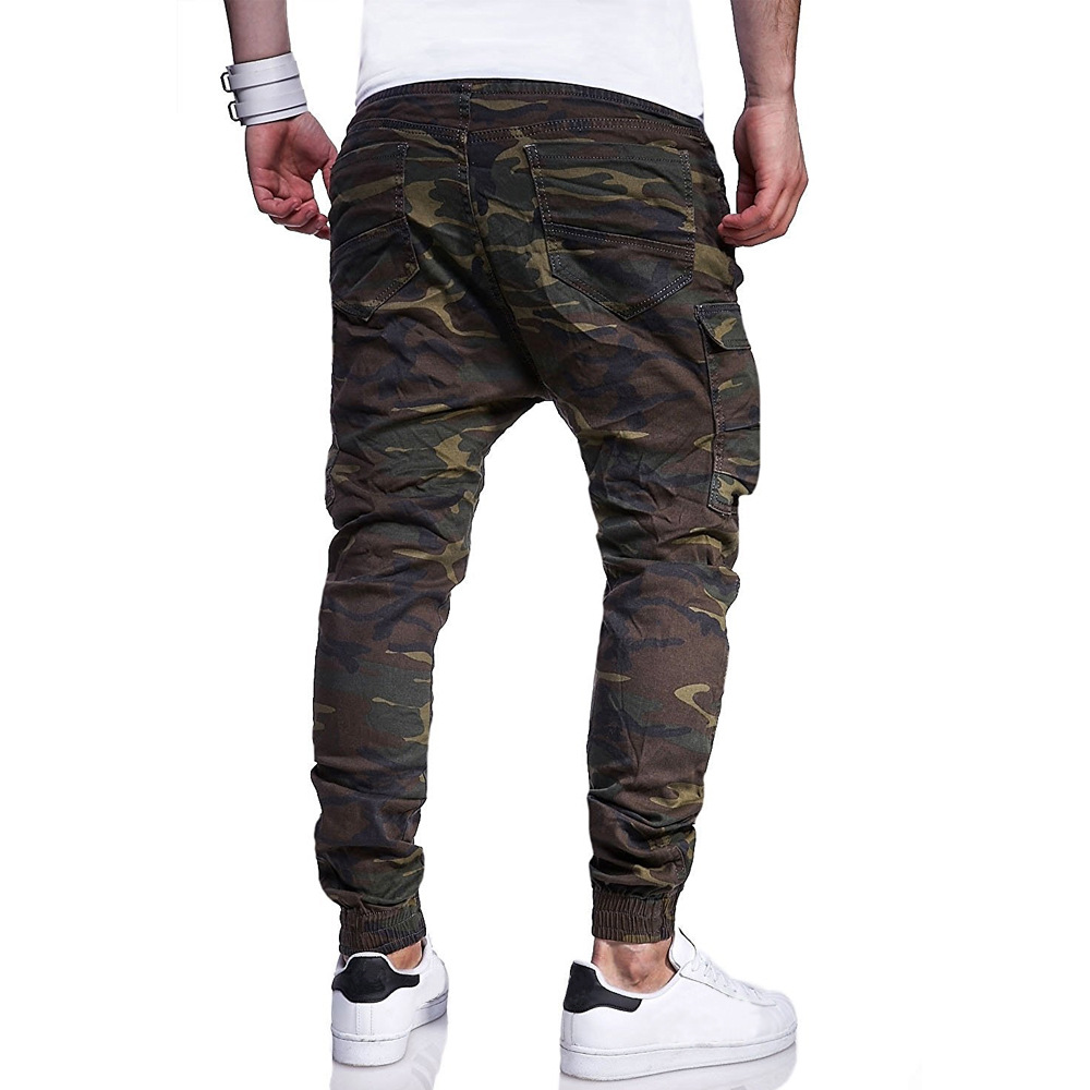 Men'S Fashion Camouflage Printed Tether Belt Casual Pants