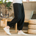 2021 Spring New Men'S Cotton Hemp Chinese Style Loose Casual Pants Young Men'S Elastic Leggings Men'S Wholesale