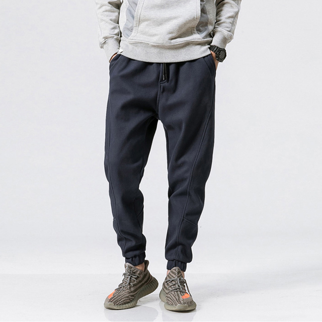 Men'S Casual Pants Solid Color Fashion Cropped Trousers