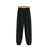 Embroidered Smiley Elastic Waist Solid Color Harem Pants