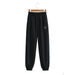 Embroidered Smiley Elastic Waist Solid Color Harem Pants