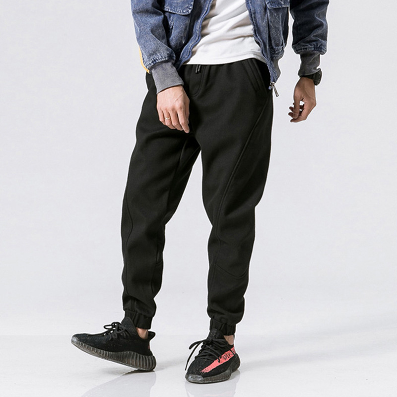 Men'S Casual Pants Solid Color Fashion Cropped Trousers