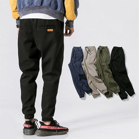 Men'S Casual Pants Solid Color Fashion Cropped Trousers