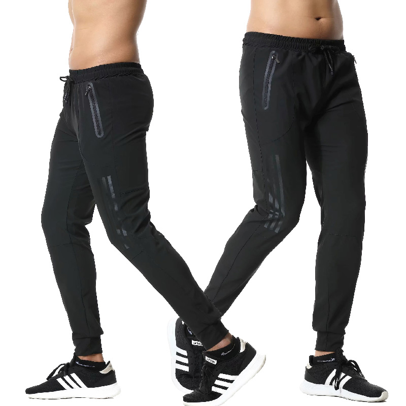 Men'S Zipper Pocket Sports Pants, Quick-Drying Sportswear