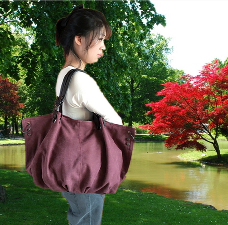 Fashion Cloth One Shoulder Lady Cross Strap Dumpling Canvas Bag Large Capacity Canvas Bag - Dazpy