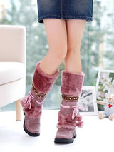 Winter Martin Boots Thick High-Heeled Boots Women's Fashion Shoes Sexy Long Long Snow Boots - Dazpy