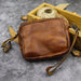 New hand dyed vegetable tanned leather women''s portable multi-functional small handbag lovers cowhide storage card bag pocket change purse - Dazpy