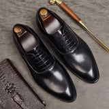 Handmade Oxford Shoes Men's Large Size Groom Wedding Shoes - Dazpy