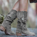 Woman Square Heel Shoe Booties