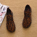 Flat Single Leopard Print Lazy Cotton Fisherman Shoes - Dazpy