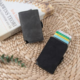 RFID ID Bank Card Holder PU Mini Metal Wallet - Dazpy