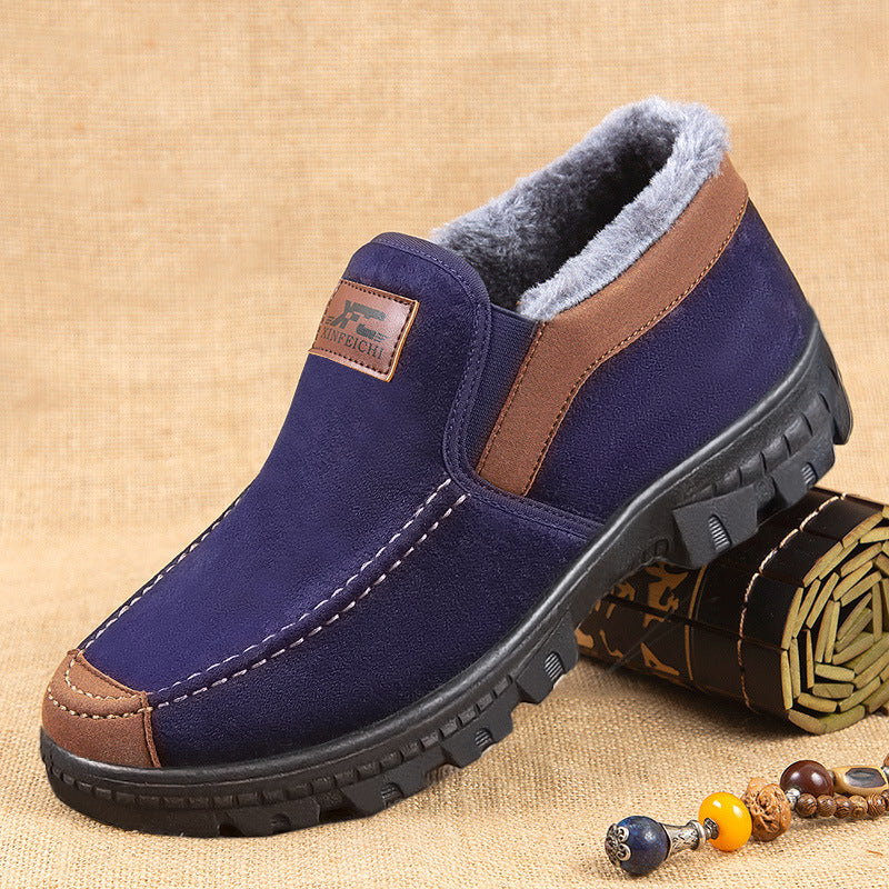 Old Beijing Cloth Shoes One-step Casual Men's Big Cotton Shoes - Dazpy