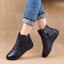 Plush leather mother's shoes