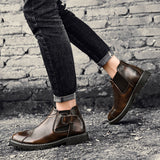 Trendy Retro Tooling Boots Sleeve Leather Boots Men - Dazpy