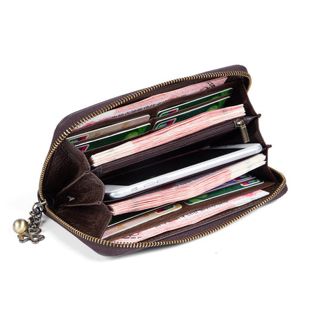 Ladies Wallet Long Leather Anti-theft Brush - Dazpy