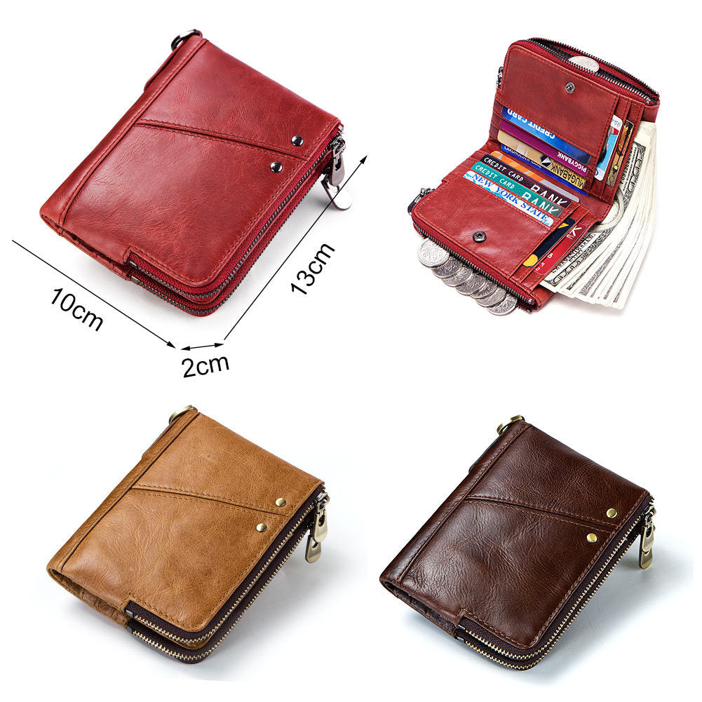 Anti-theft brushed RFID leather ladies wallet - Dazpy