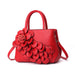 PU leather flower portable shoulder bag - Dazpy