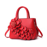 PU leather flower portable shoulder bag - Dazpy