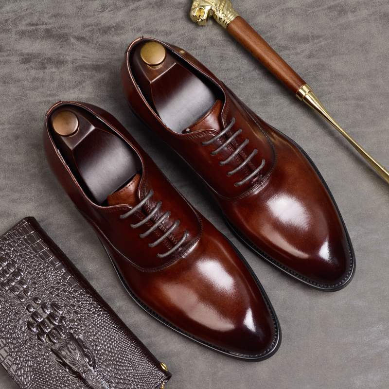 Handmade Oxford Shoes Men's Large Size Groom Wedding Shoes - Dazpy