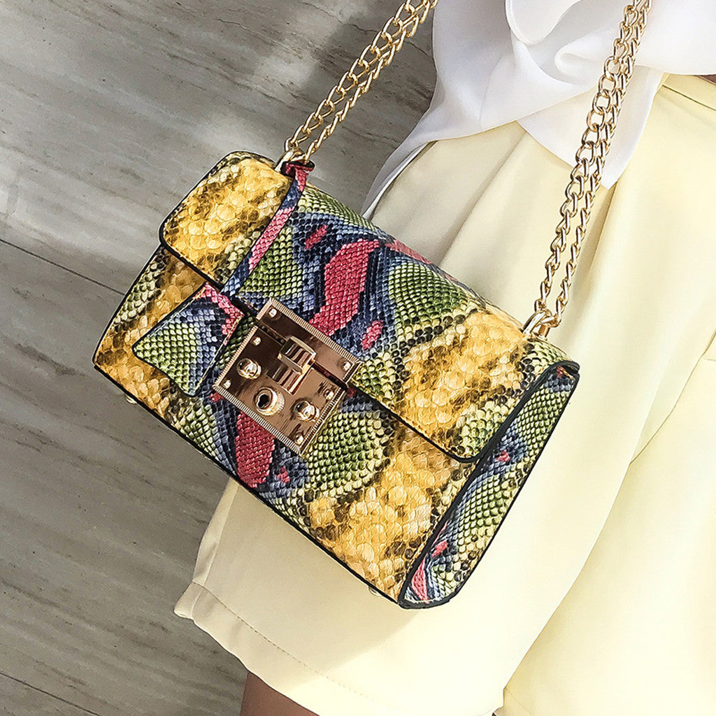 Serpentine Small Square Bag Korean Fashion Chain Bag - Dazpy