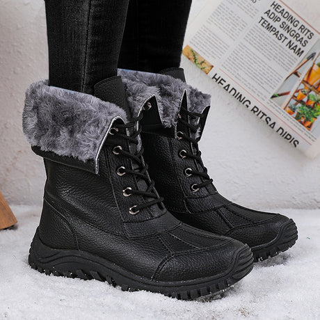 Children's Waterproof And Non-slip Fur Snow Boots - Dazpy