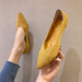 Shallow Mouth Flying Knit Shoes Pointed Toe Flat Knit Egg Roll Shoes - Dazpy