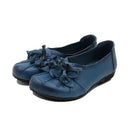 Flat-heeled Cowhide Flower Women's Singles Soft-soled Mother Shoes