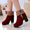 Side Zip Mid-tube Non-slip Thick Heel Snow Boots