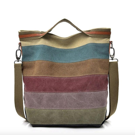 Vintage canvas stitching shoulder bag - Dazpy